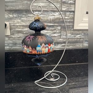 Hallmark Heritage Collection 2016 Ornament City Scene Blown Glass Rare perfect 🎁